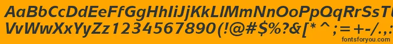 MixageBoldItalicBt-Schriftart – Schwarze Schriften auf orangefarbenem Hintergrund