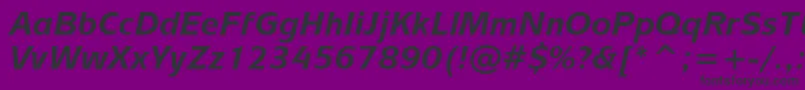 MixageBoldItalicBt Font – Black Fonts on Purple Background