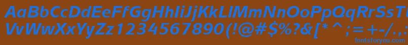 MixageBoldItalicBt Font – Blue Fonts on Brown Background