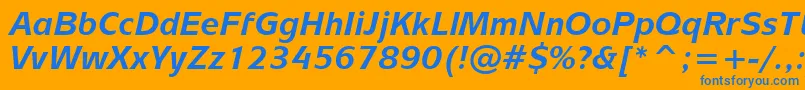 Шрифт MixageBoldItalicBt – синие шрифты на оранжевом фоне