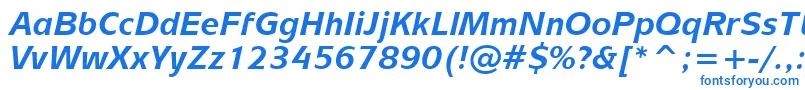 フォントMixageBoldItalicBt – 白い背景に青い文字