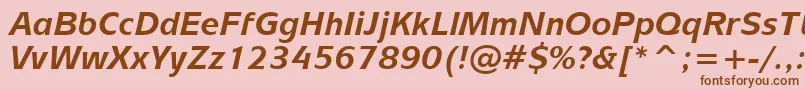 MixageBoldItalicBt-Schriftart – Braune Schriften auf rosa Hintergrund