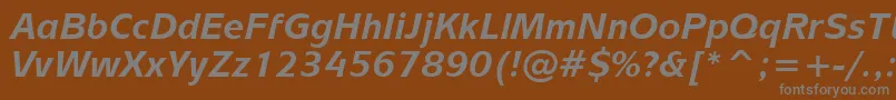 Шрифт MixageBoldItalicBt – серые шрифты на коричневом фоне