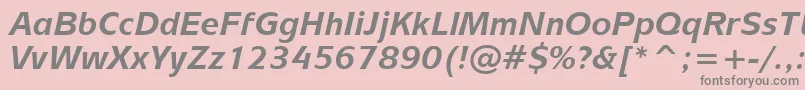 フォントMixageBoldItalicBt – ピンクの背景に灰色の文字