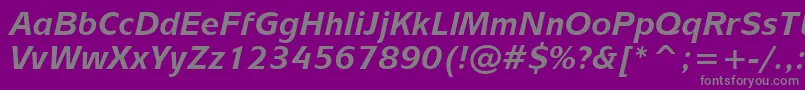 フォントMixageBoldItalicBt – 紫の背景に灰色の文字