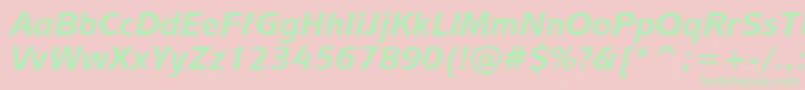 MixageBoldItalicBt Font – Green Fonts on Pink Background