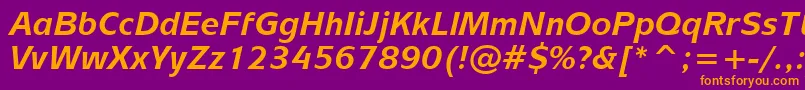 フォントMixageBoldItalicBt – 紫色の背景にオレンジのフォント