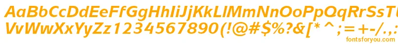 フォントMixageBoldItalicBt – 白い背景にオレンジのフォント