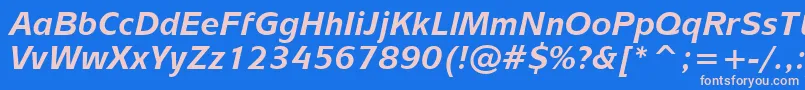 フォントMixageBoldItalicBt – ピンクの文字、青い背景