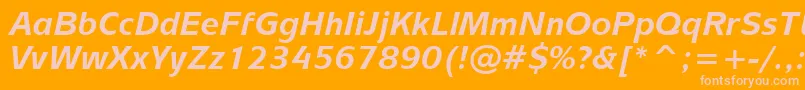 Шрифт MixageBoldItalicBt – розовые шрифты на оранжевом фоне