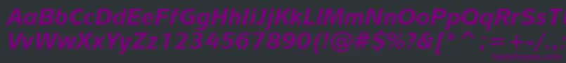 MixageBoldItalicBt-fontti – violetit fontit mustalla taustalla