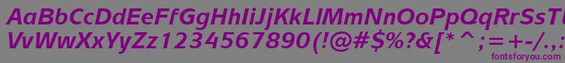 MixageBoldItalicBt Font – Purple Fonts on Gray Background