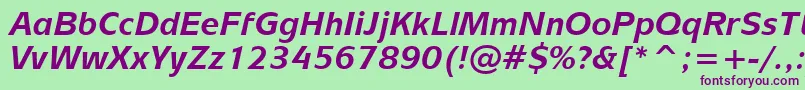 フォントMixageBoldItalicBt – 緑の背景に紫のフォント