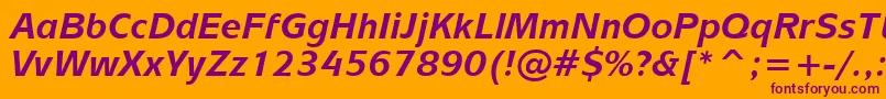 MixageBoldItalicBt-fontti – violetit fontit oranssilla taustalla