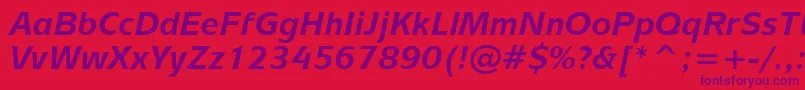 MixageBoldItalicBt-Schriftart – Violette Schriften auf rotem Hintergrund