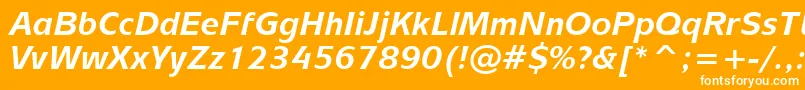 Шрифт MixageBoldItalicBt – белые шрифты на оранжевом фоне