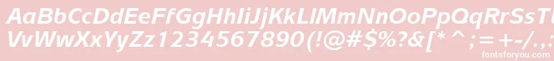 Czcionka MixageBoldItalicBt – białe czcionki na różowym tle