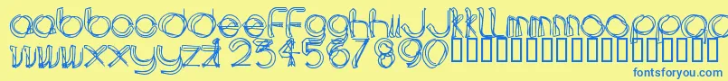 AreaLinee Font – Blue Fonts on Yellow Background