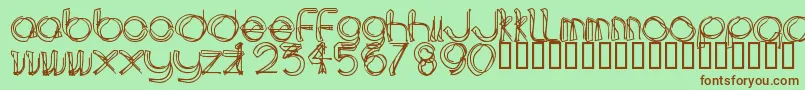 AreaLinee Font – Brown Fonts on Green Background
