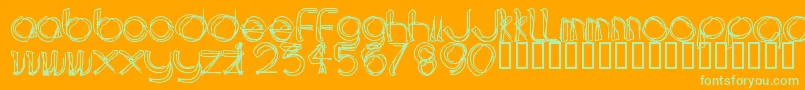 AreaLinee Font – Green Fonts on Orange Background