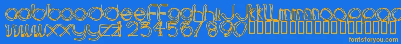 AreaLinee Font – Orange Fonts on Blue Background