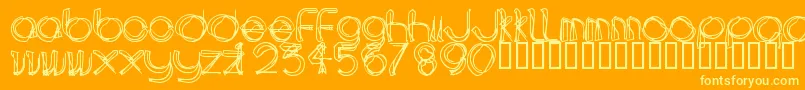 AreaLinee Font – Yellow Fonts on Orange Background