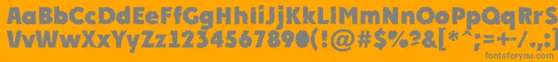 フォントAPlakatcmplrrbtExtrabold – オレンジの背景に灰色の文字