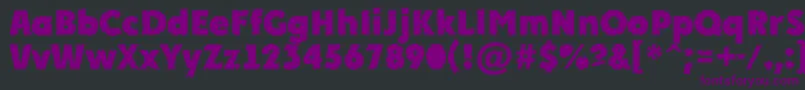 Weitere Informationen zur APlakatcmplrrbtExtrabold-Schriftart APlakatcmplrrbtExtrabold-Schriftart – Violette Schriften auf schwarzem Hintergrund