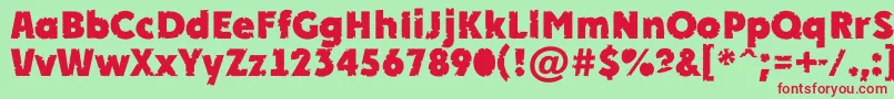 Шрифт APlakatcmplrrbtExtrabold – красные шрифты на зелёном фоне