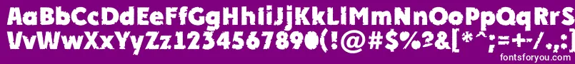 APlakatcmplrrbtExtrabold-Schriftart – Weiße Schriften auf violettem Hintergrund