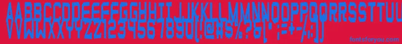 Funnyfarmhard Font – Blue Fonts on Red Background
