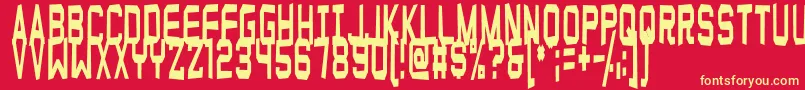 Funnyfarmhard Font – Yellow Fonts on Red Background