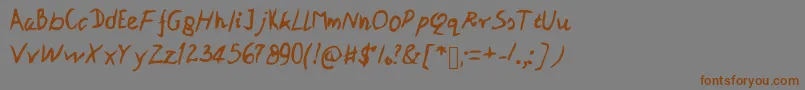 Patipe-Schriftart – Braune Schriften auf grauem Hintergrund