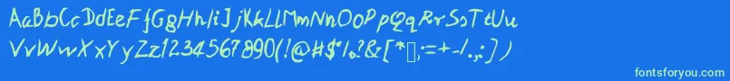Patipe Font – Green Fonts on Blue Background