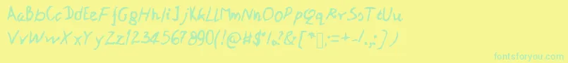 Patipe-Schriftart – Grüne Schriften auf gelbem Hintergrund