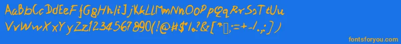 Patipe Font – Orange Fonts on Blue Background