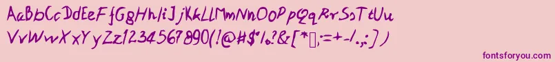 Patipe-Schriftart – Violette Schriften auf rosa Hintergrund
