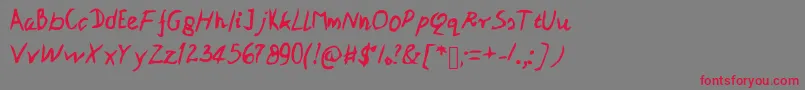 Patipe-Schriftart – Rote Schriften auf grauem Hintergrund