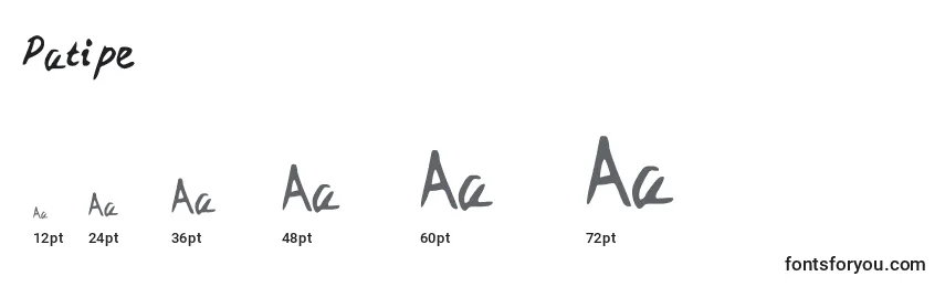 Patipe Font Sizes