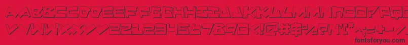 QuakeShake3D Font – Black Fonts on Red Background