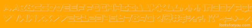 QuakeShake3D-Schriftart – Rosa Schriften auf orangefarbenem Hintergrund