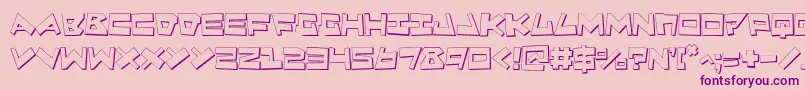 QuakeShake3D Font – Purple Fonts on Pink Background