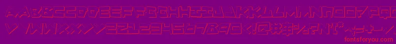 フォントQuakeShake3D – 紫の背景に赤い文字