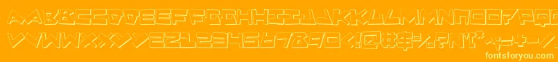 QuakeShake3D Font – Yellow Fonts on Orange Background