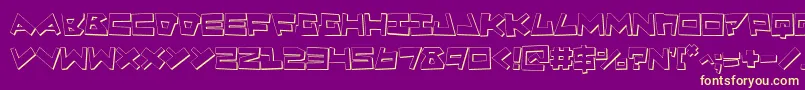 QuakeShake3D Font – Yellow Fonts on Purple Background