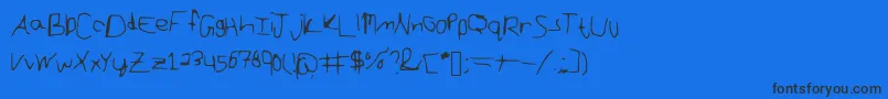 Scraggletooth Font – Black Fonts on Blue Background
