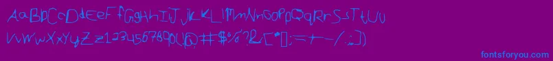 フォントScraggletooth – 紫色の背景に青い文字