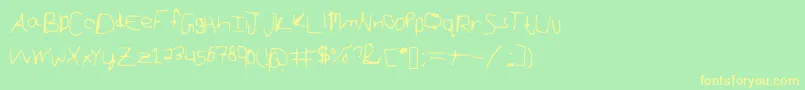 Scraggletooth Font – Yellow Fonts on Green Background
