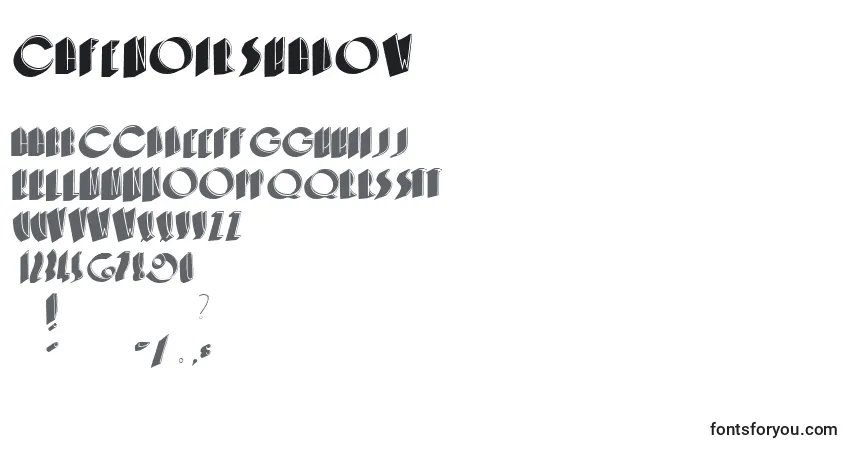 Schriftart Cafenoirshadow – Alphabet, Zahlen, spezielle Symbole