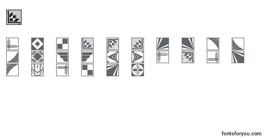 Decoborders-fontti – aakkoset, numerot, erikoismerkit